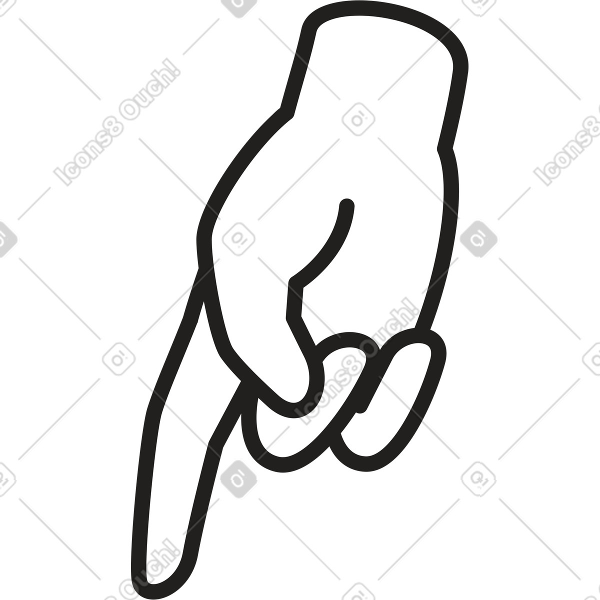 Pointing hand illustration in Little style download in PNG, SVG