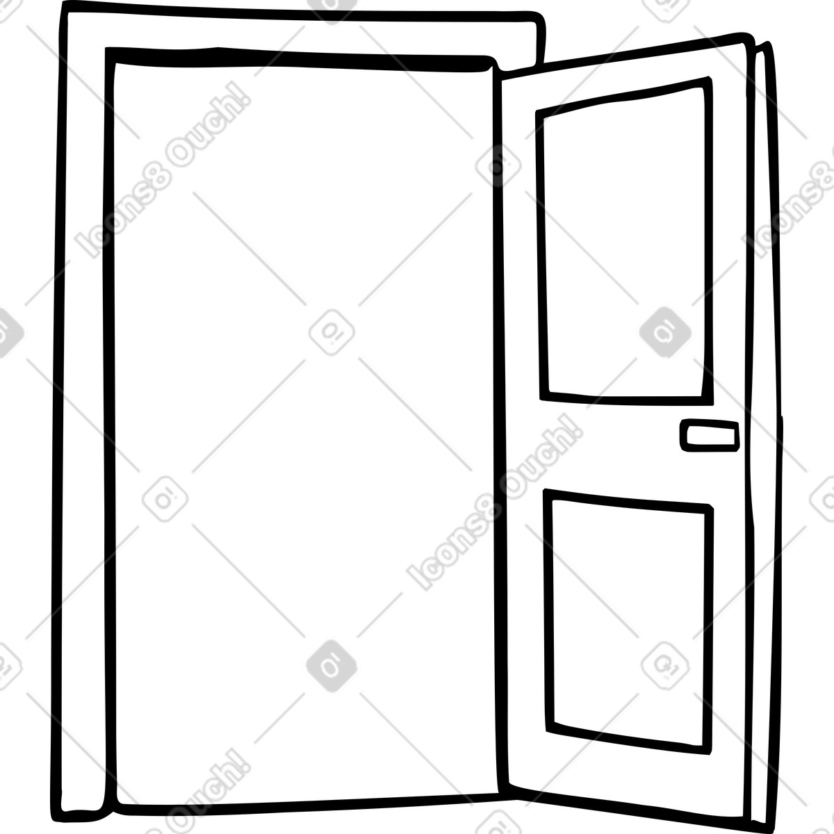 Open door illustration in Journal style download in PNG, SVG