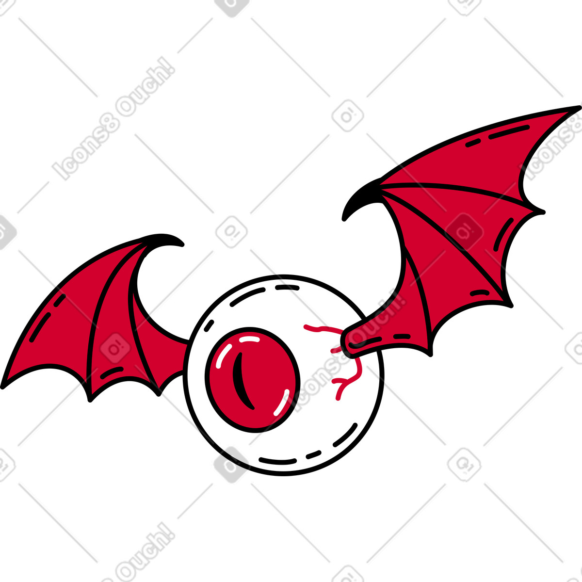 Auge mit flügeln-Illustration im Ruby-Stil als Download in PNG, SVG