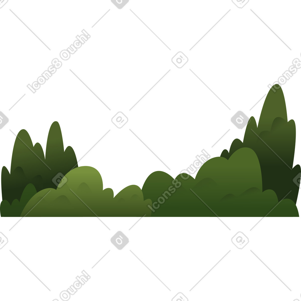 Illustration Buissons et arbres verts dans le style Vivid à télécharger aux formats PNG, SVG