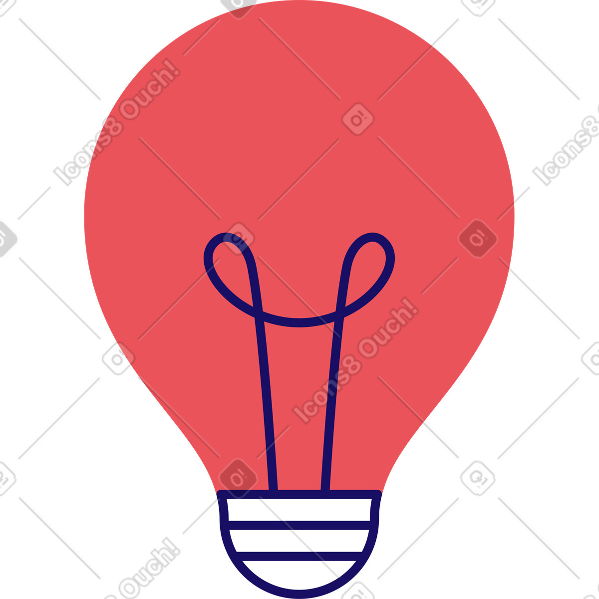 Ilustração de Lâmpada retrô em no estilo Bendy para baixar em PNG, SVG