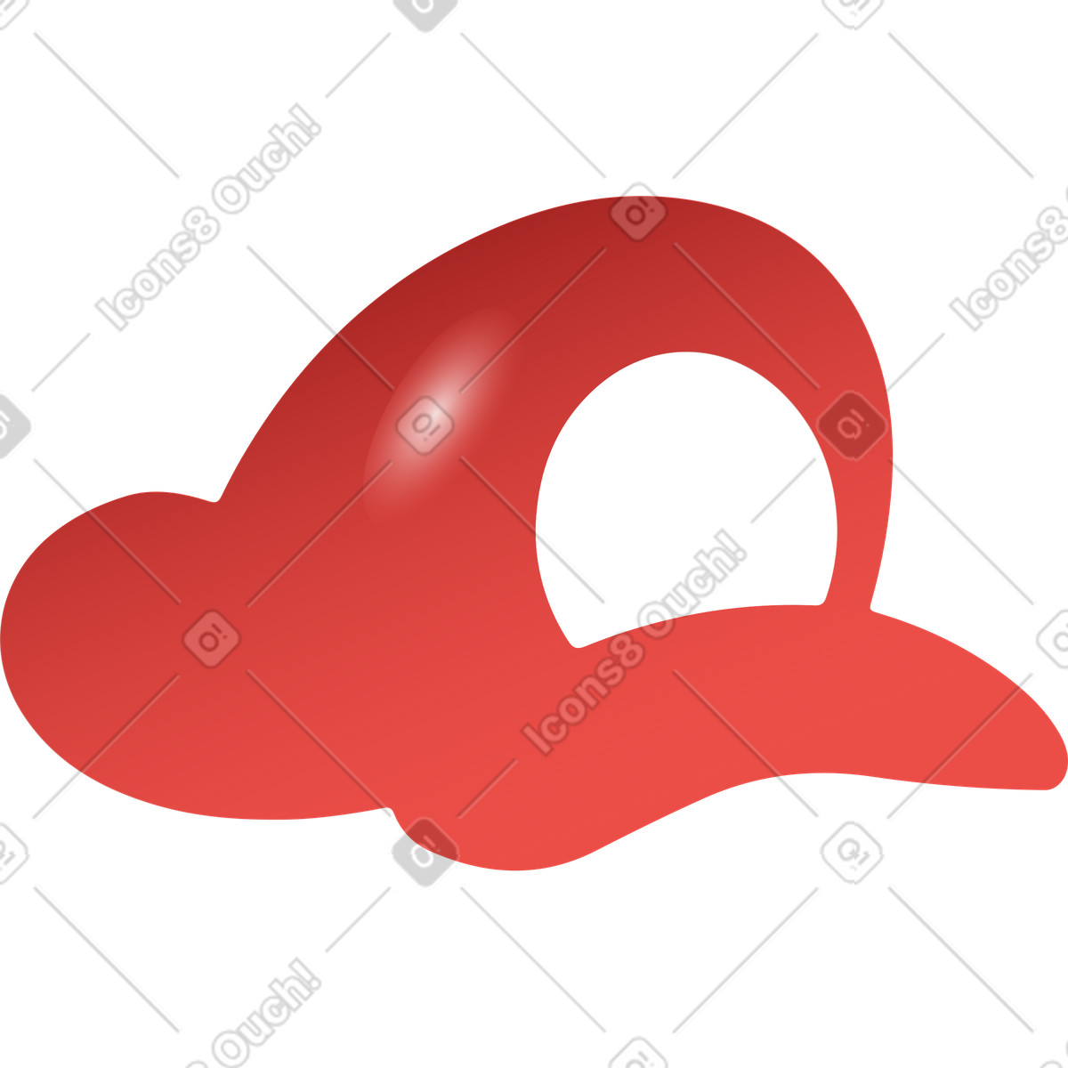 Mario's red hat illustration in Levels style download in PNG, SVG