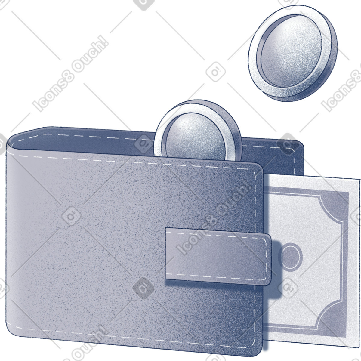 Wallet with money-Illustration im Haze-Stil als Download in PNG, SVG