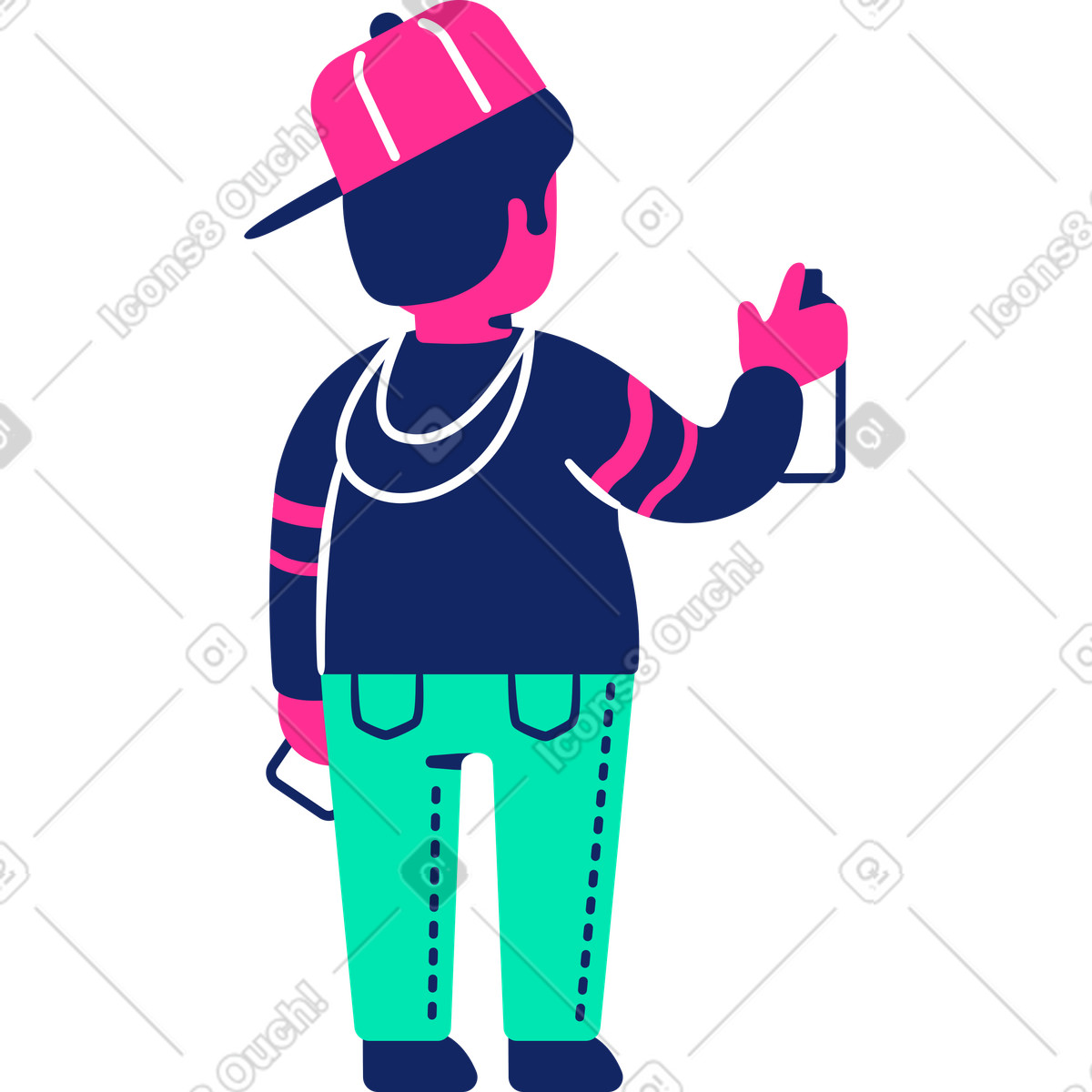 Disegno dell'artista di graffiti illustrazione in stile Cyborg scarica in PNG, SVG