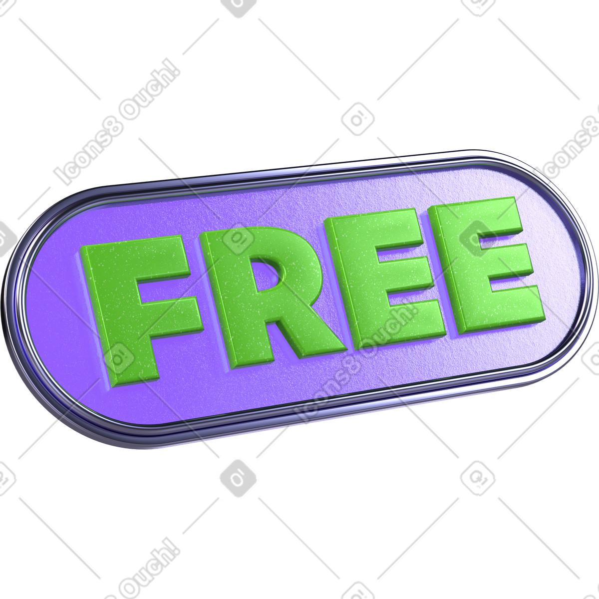 Ilustración Insignia de plan gratuito, etiqueta verde con texto "gratis", icono precio suscripción en estilo 3D Boost a descargar en PNG y SVG