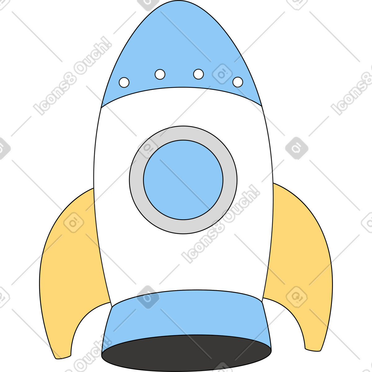 Ilustração de Foguete em no estilo Sitcom para baixar em PNG, SVG