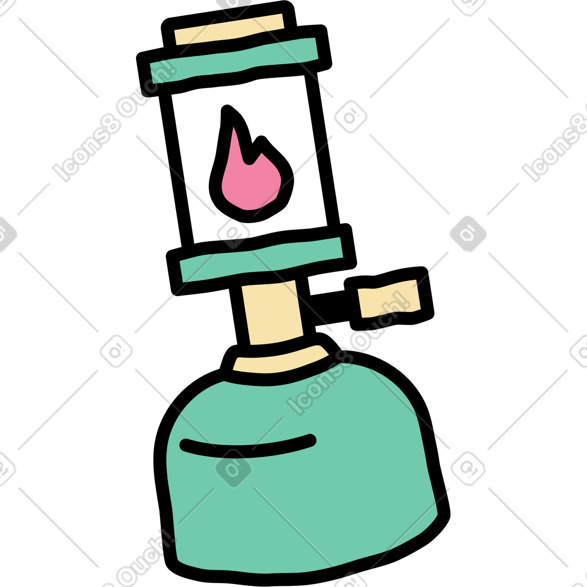 Ilustración Linterna de senderismo en estilo Notes a descargar en PNG y SVG
