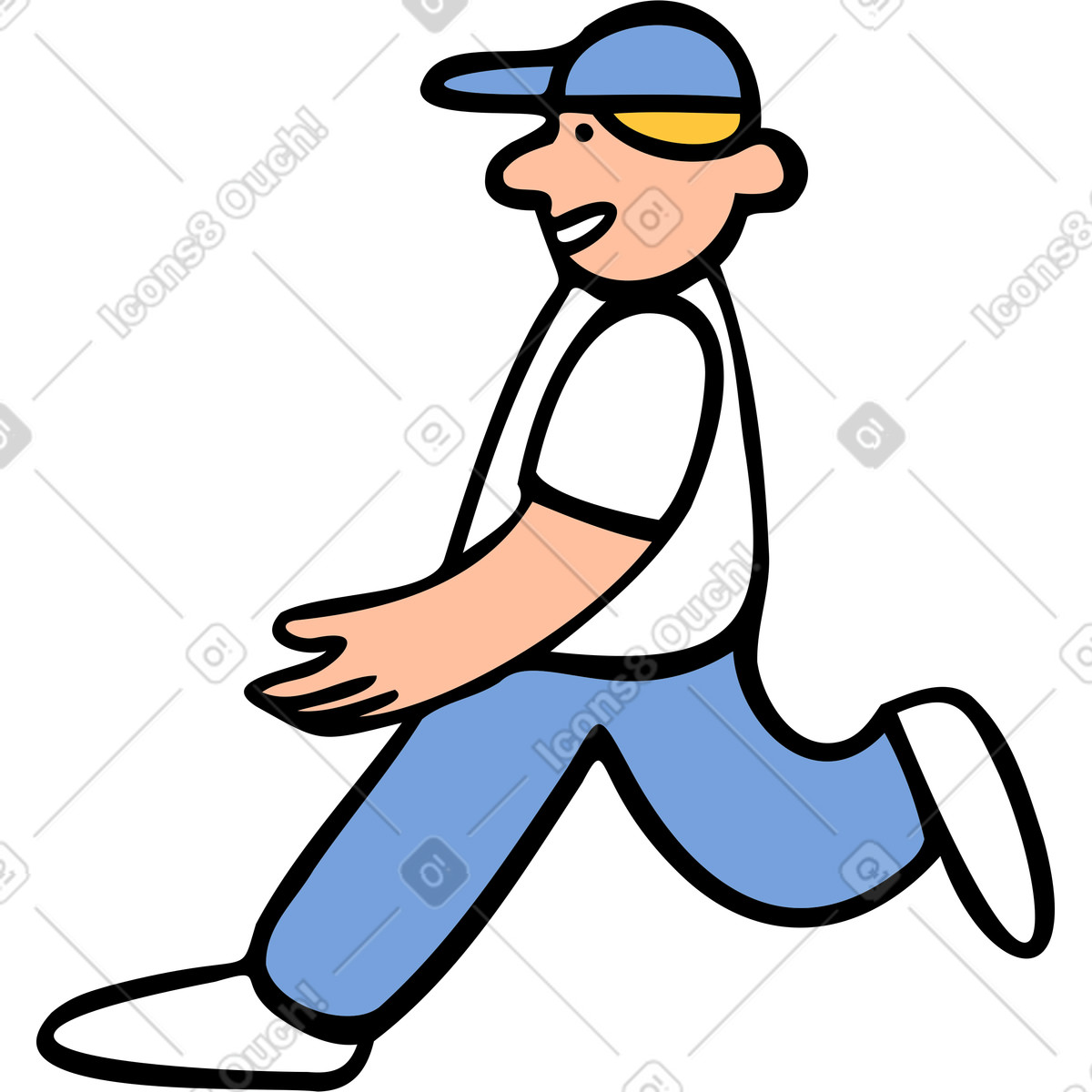 Ilustración Hombre corriendo en estilo Comic a descargar en PNG y SVG