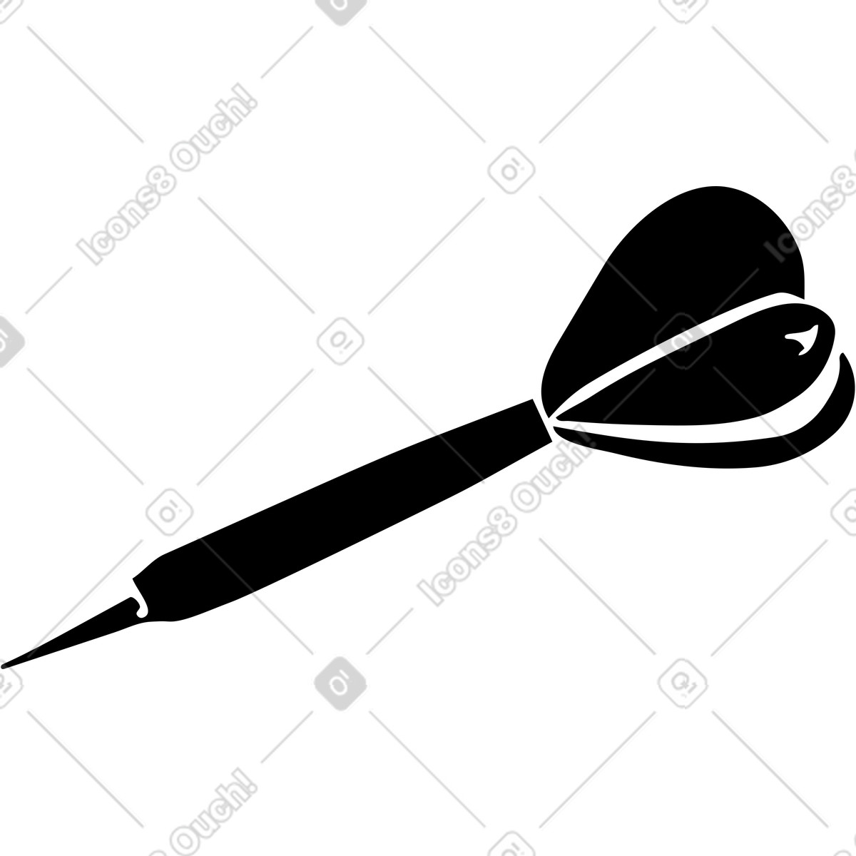 Ilustração de Dardo preto em no estilo Line para baixar em PNG, SVG