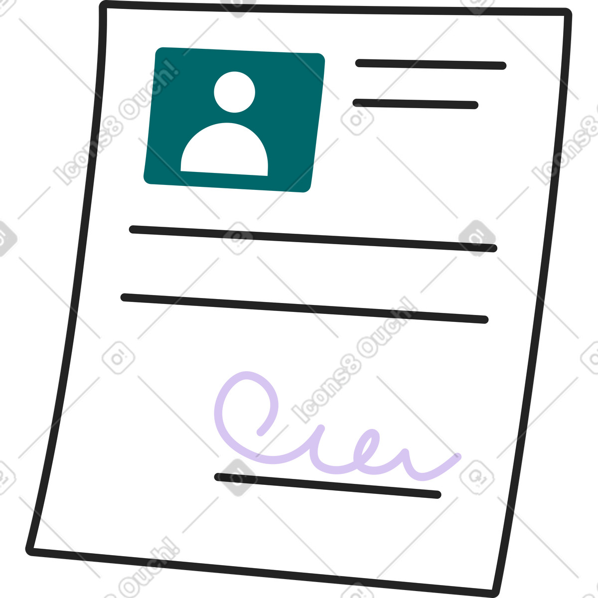 Zusammenfassung-Illustration im Sammy Line-Stil als Download in PNG, SVG