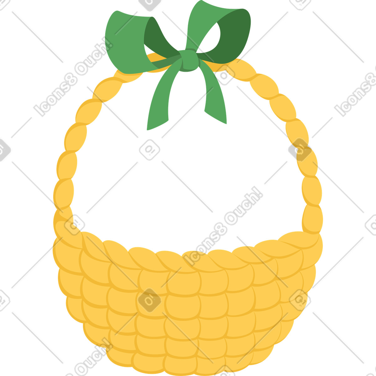 Weidenkorb-Illustration im Social-Stil als Download in PNG, SVG