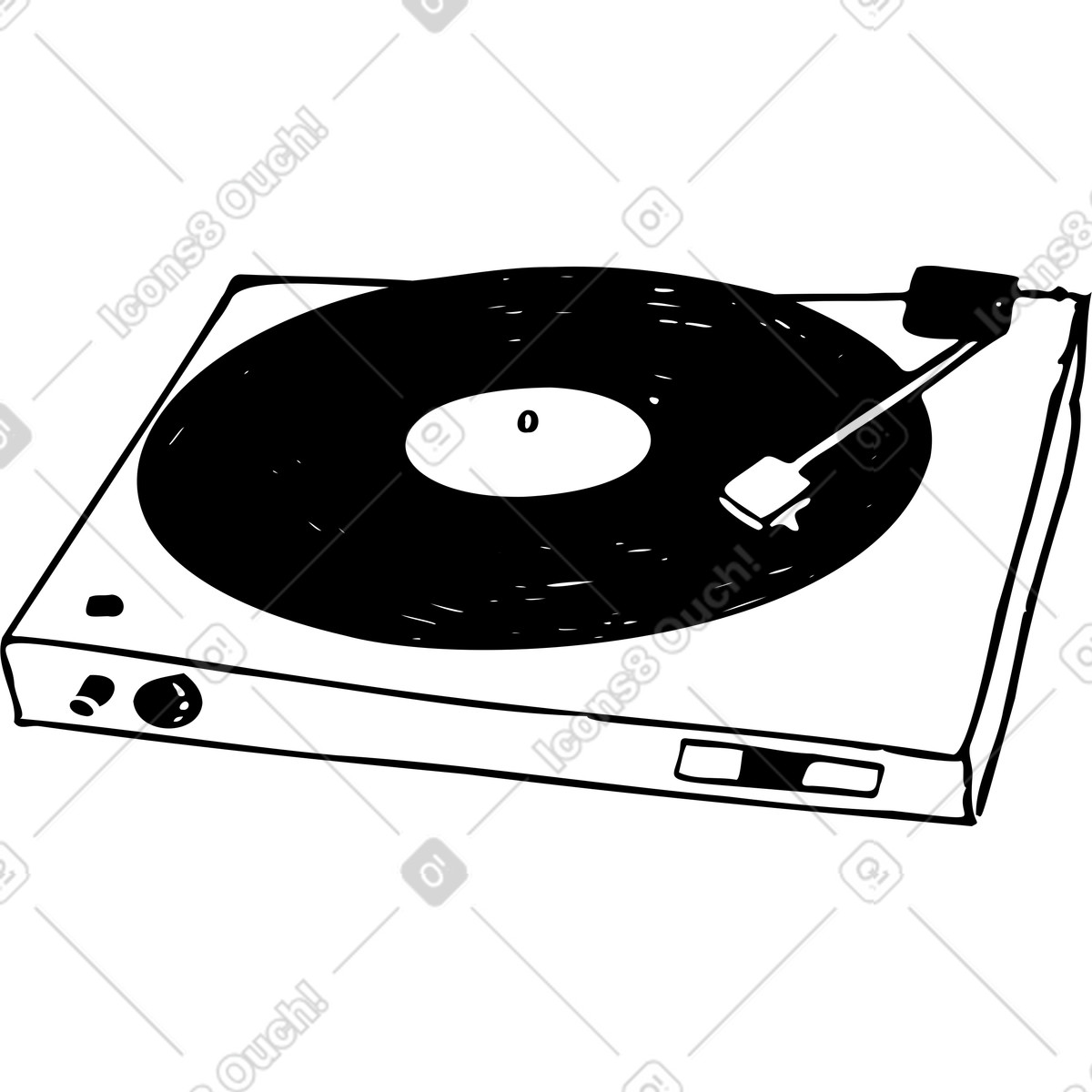 Illustration Tourne-disque simple dans le style Marks à télécharger aux formats PNG, SVG