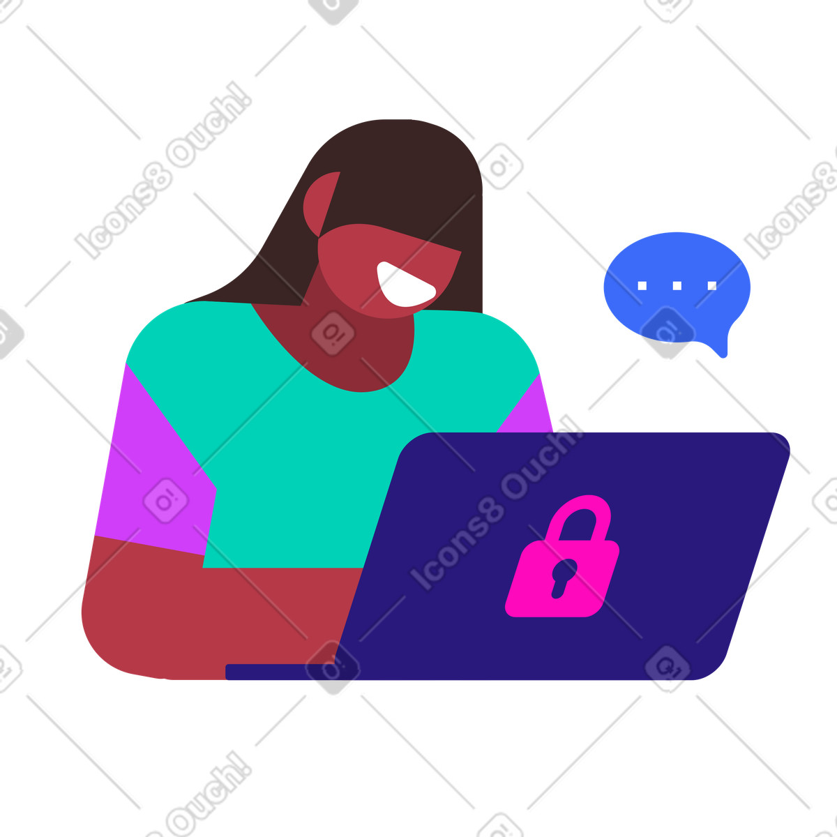 Prioritizing data security and privacy at work illustration clipart for working images and vectors