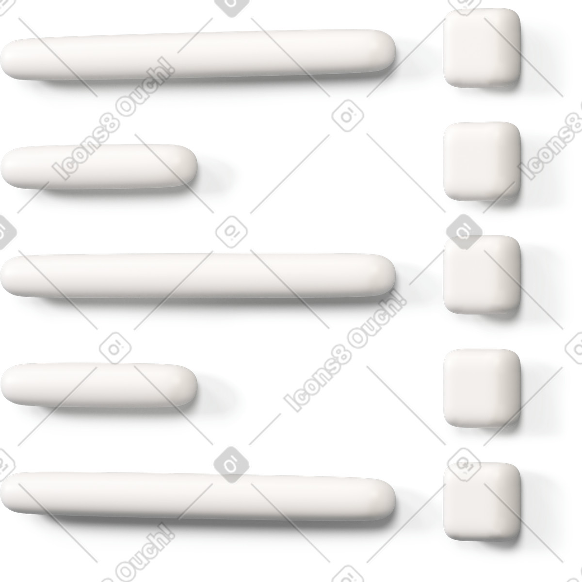 Ilustração de Lista verificação com itens quadrados virados para a esquerda em no estilo 3D Buddy baixar em PNG, SVG