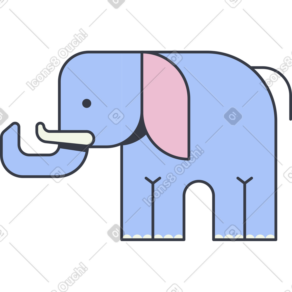 Elefant-Illustration im Abstract-Stil als Download in PNG, SVG