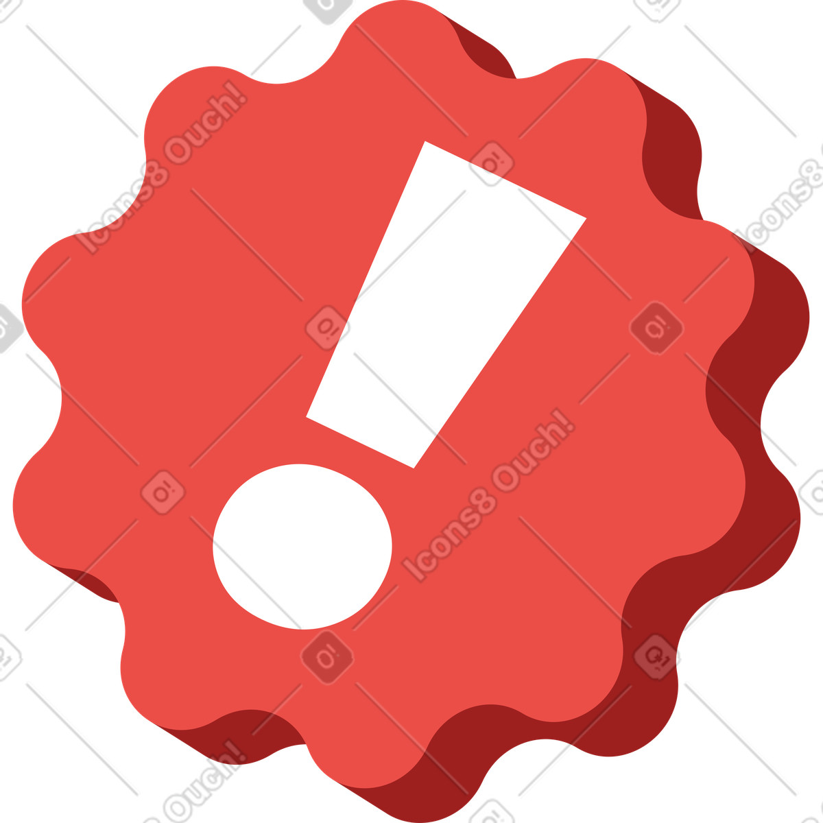 Ausrufezeichen-Illustration im Levels-Stil als Download in PNG, SVG