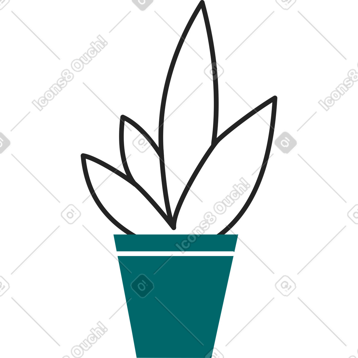 Illustration Planter dans le pot style Sammy Line à télécharger aux formats PNG, SVG