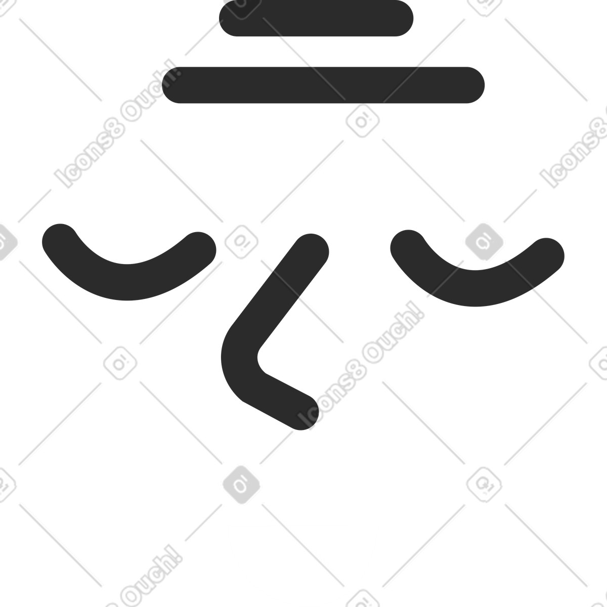 Ilustración Viejo rostro sonriente en estilo Marginalia a descargar en PNG y SVG