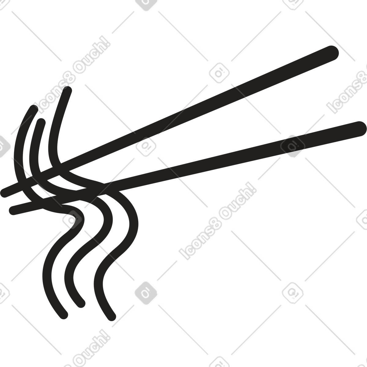 Sticks with noodle illustration in Little style download in PNG, SVG