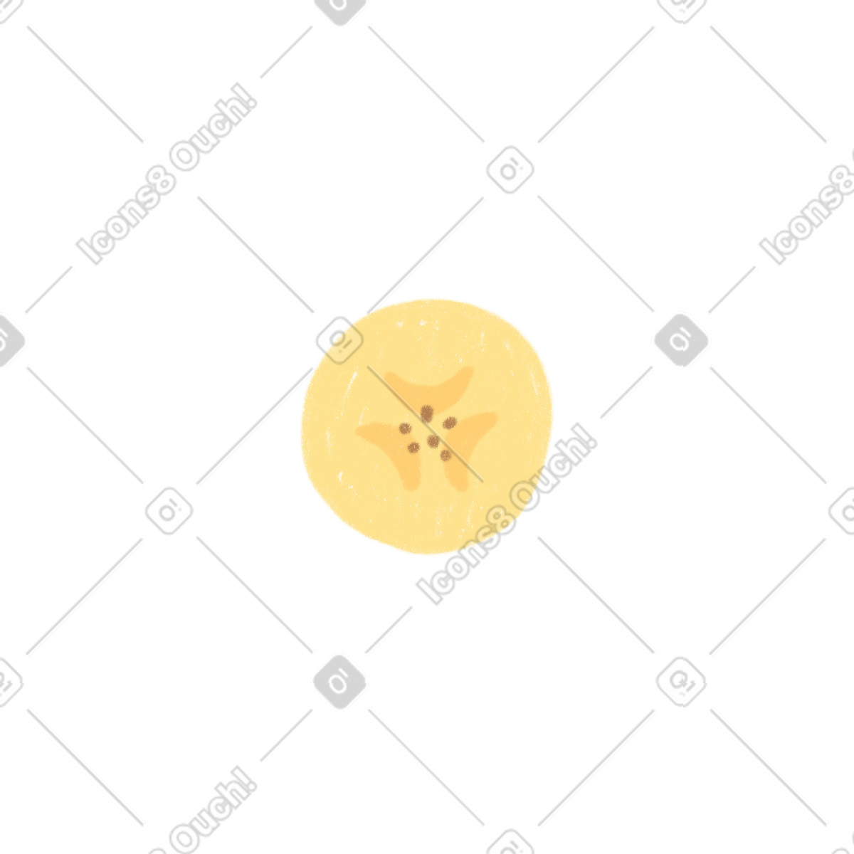 Banana slice illustrazione in stile Cozy scarica in PNG, SVG