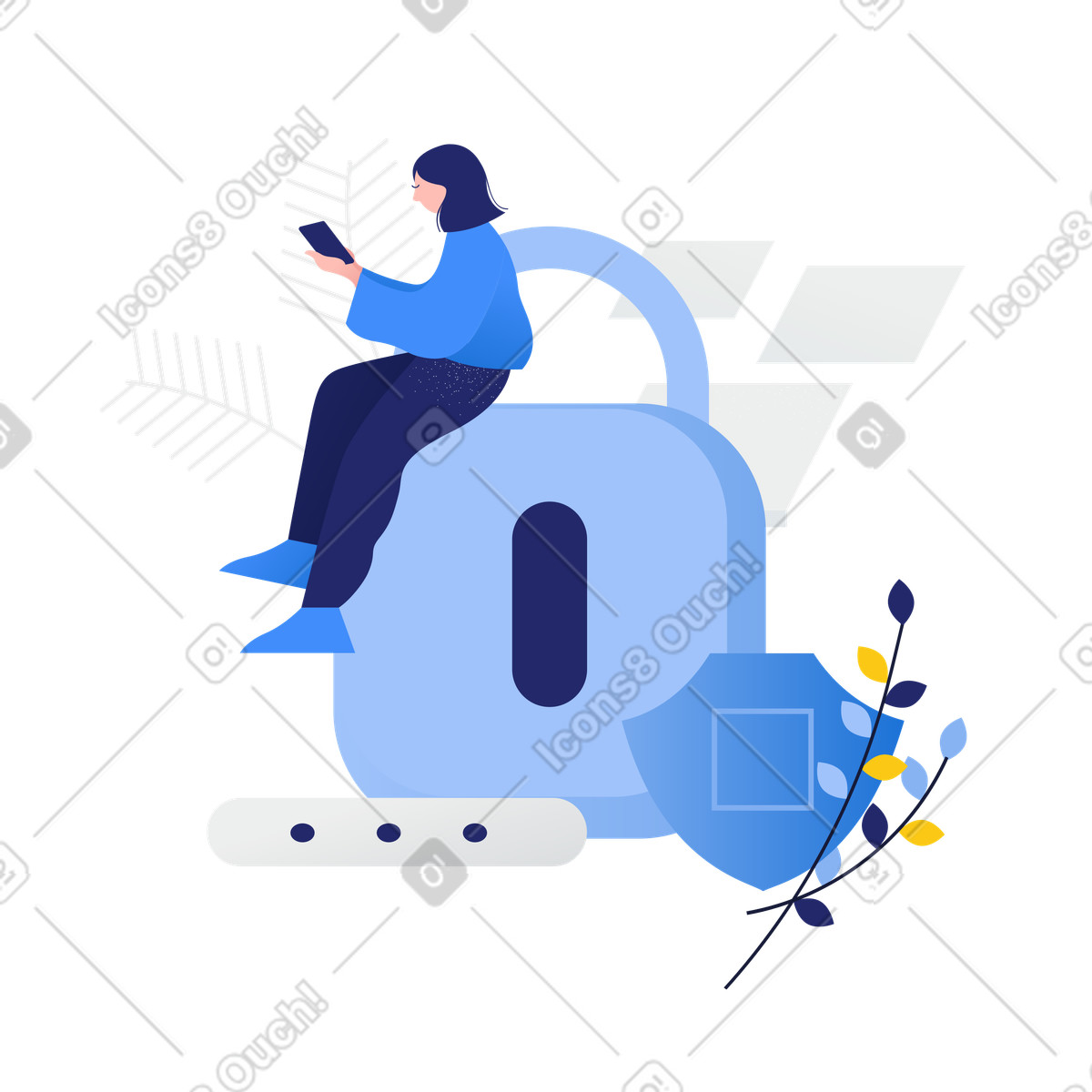 Clip スタイルの サイバー保護 のイラストをPNG、SVG形式でダウンロード