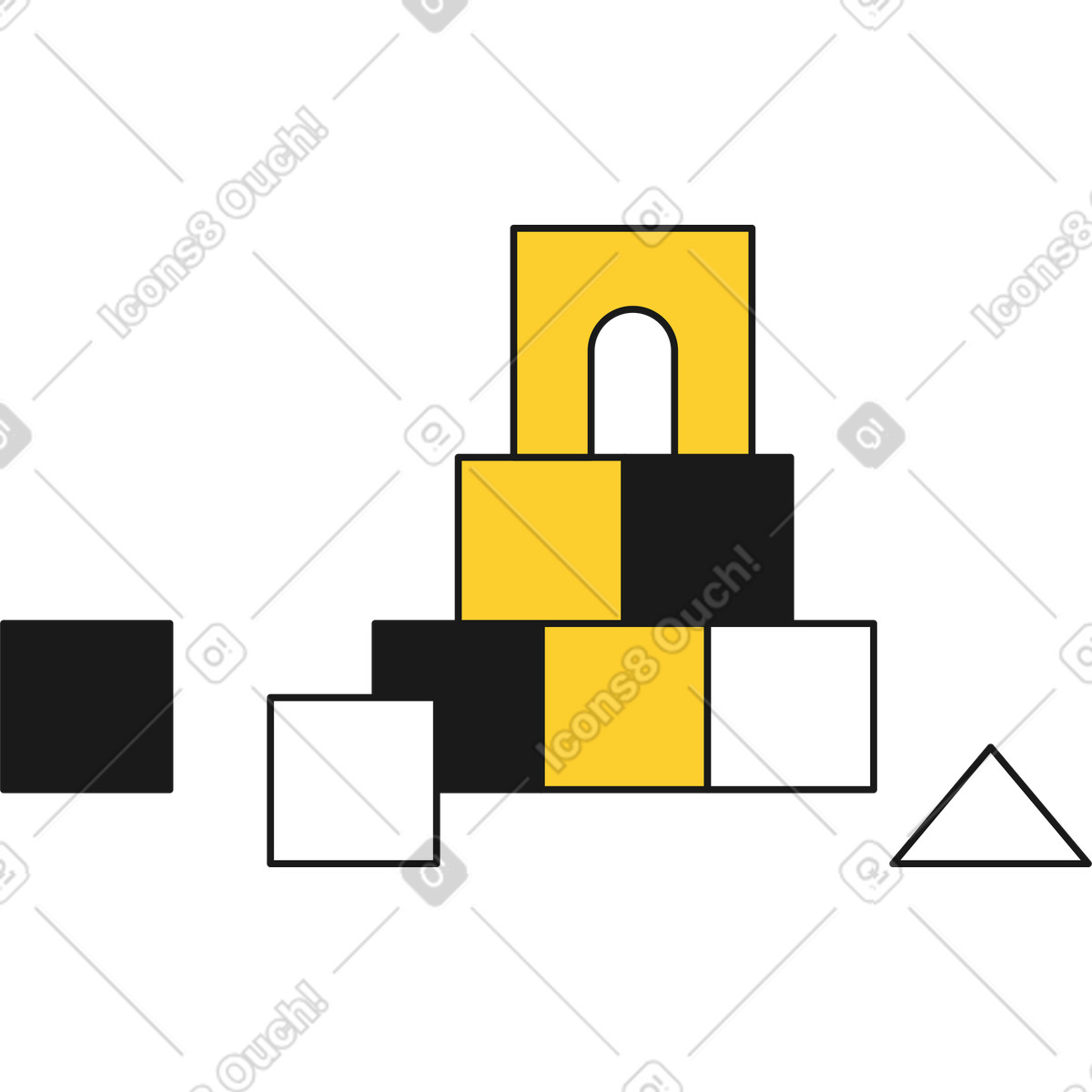 Illustration Cubes dans le style Taxi à télécharger aux formats PNG, SVG
