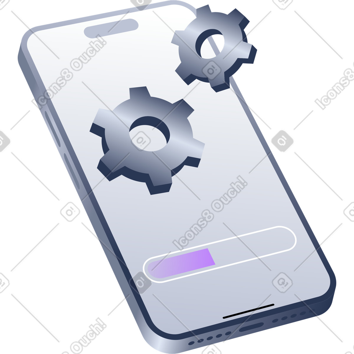 Telefon-setup-bildschirm-Illustration im Lucent-Stil als Download in PNG, SVG
