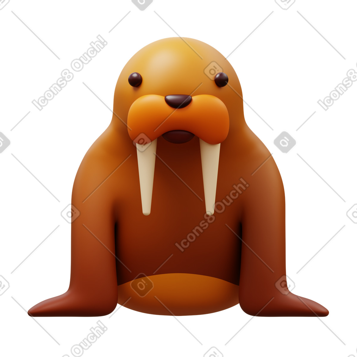 Walrus illustrazione in stile 3D Fluency scarica in PNG, SVG