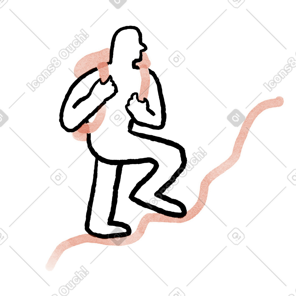Ilustración Hiker carrying backpack walking up steep mountain trail line en estilo Anthropic Claude Hand Drawn a descargar en PNG y SVG