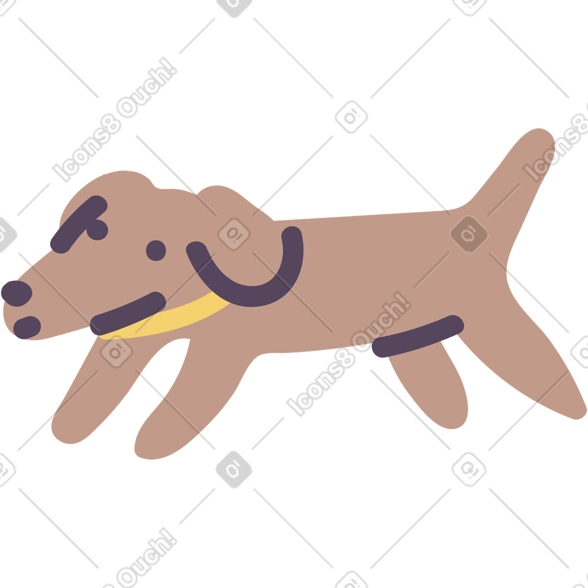 Ilustração de Cão em no estilo Pluto para baixar em PNG, SVG