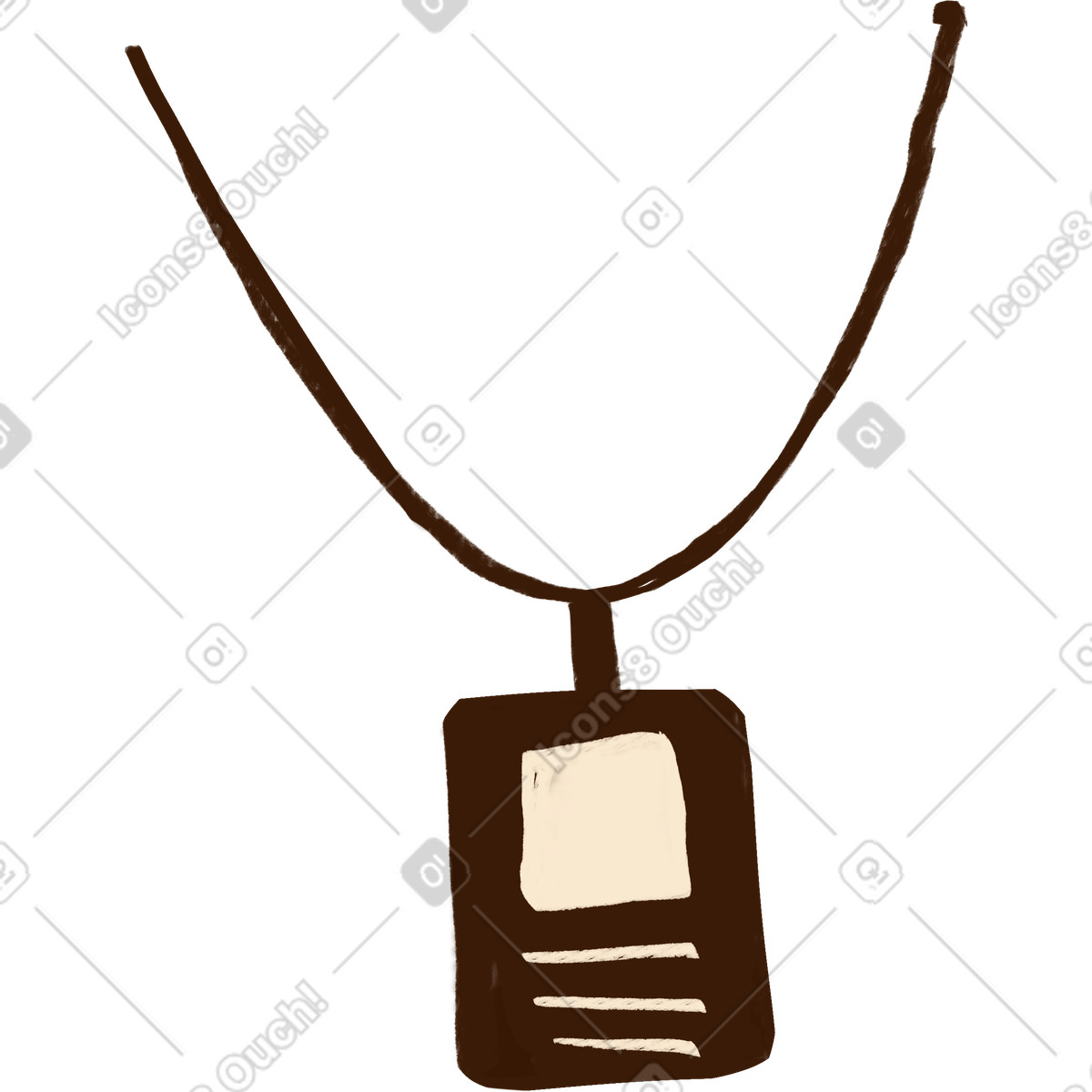 Brown office badge illustration in Lumiere style download in PNG, SVG