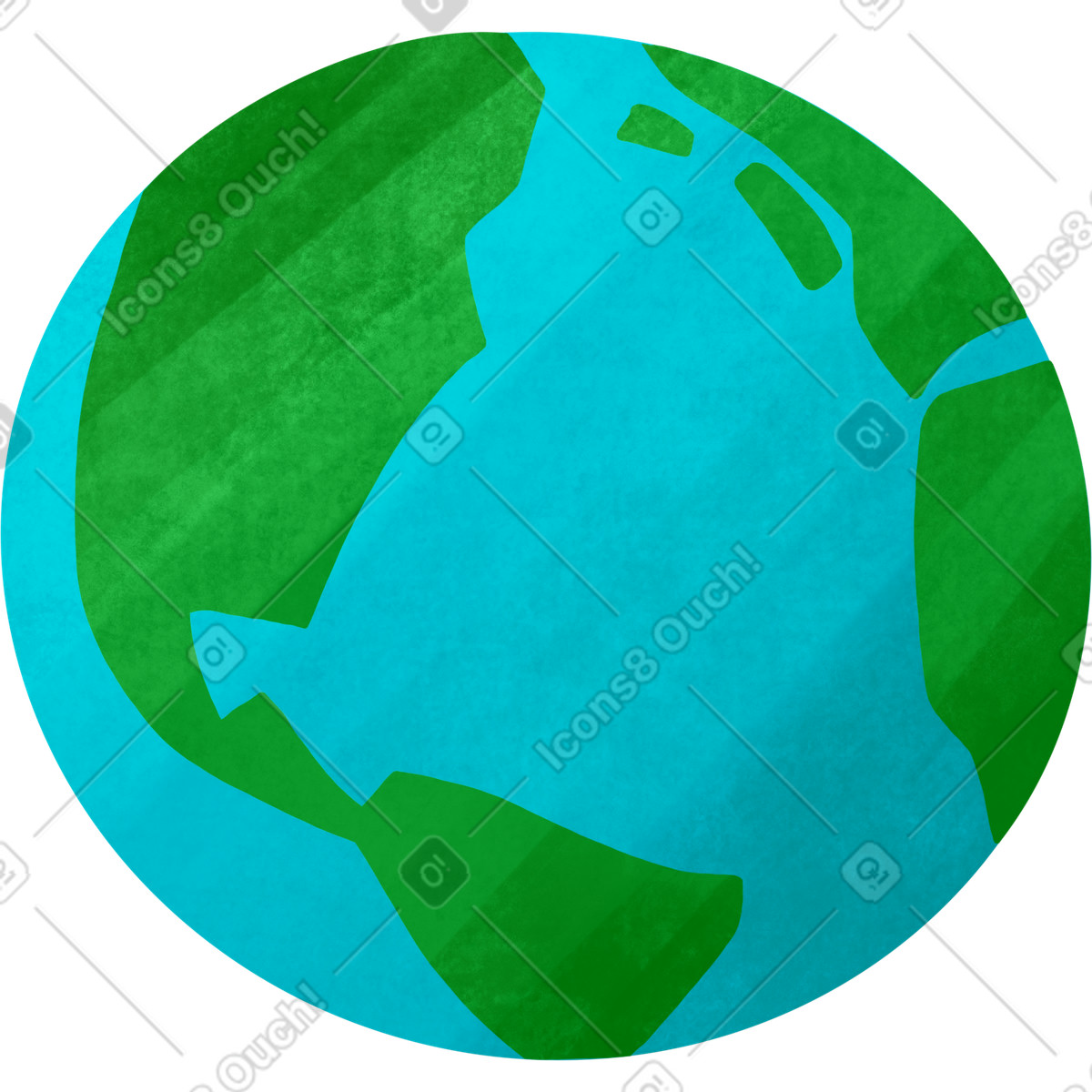 Planet earth illustrazione in stile Bonbon scarica in PNG, SVG