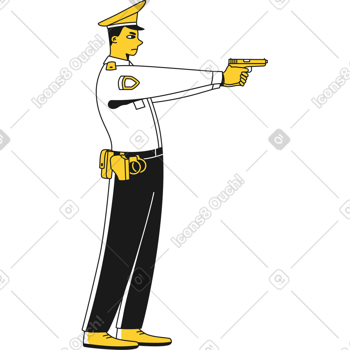 Poliziotto illustrazione in stile Taxi scarica in PNG, SVG