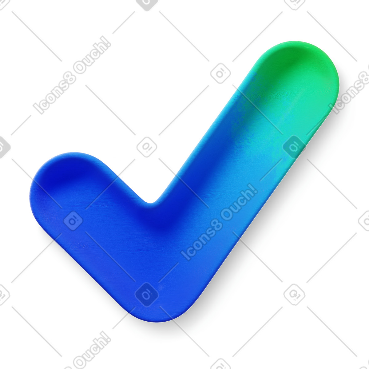 Ilustración Ok check en estilo 3D Microsoft Fluent illustration a descargar en PNG y SVG