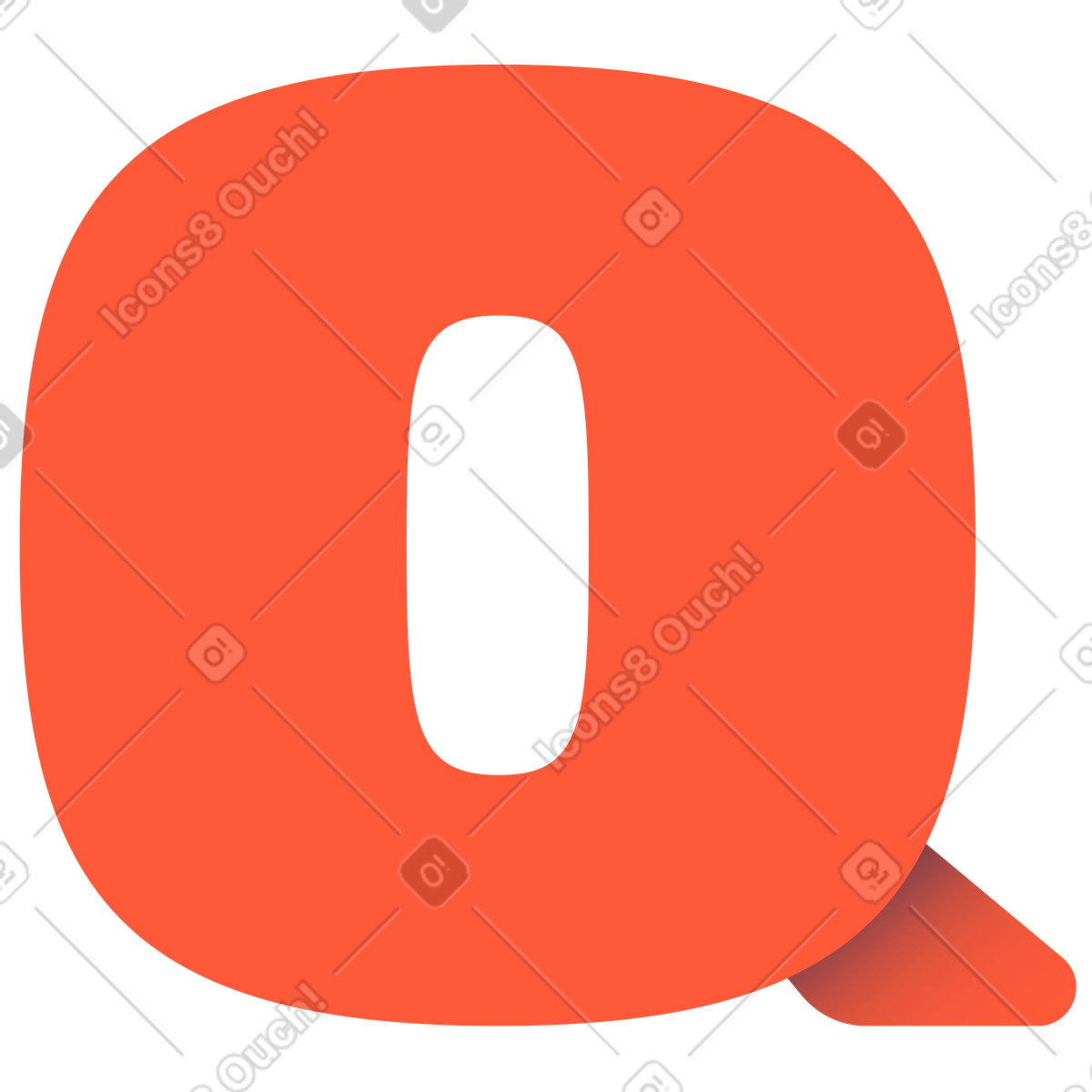 Letter q illustration in Beam style download in PNG, SVG