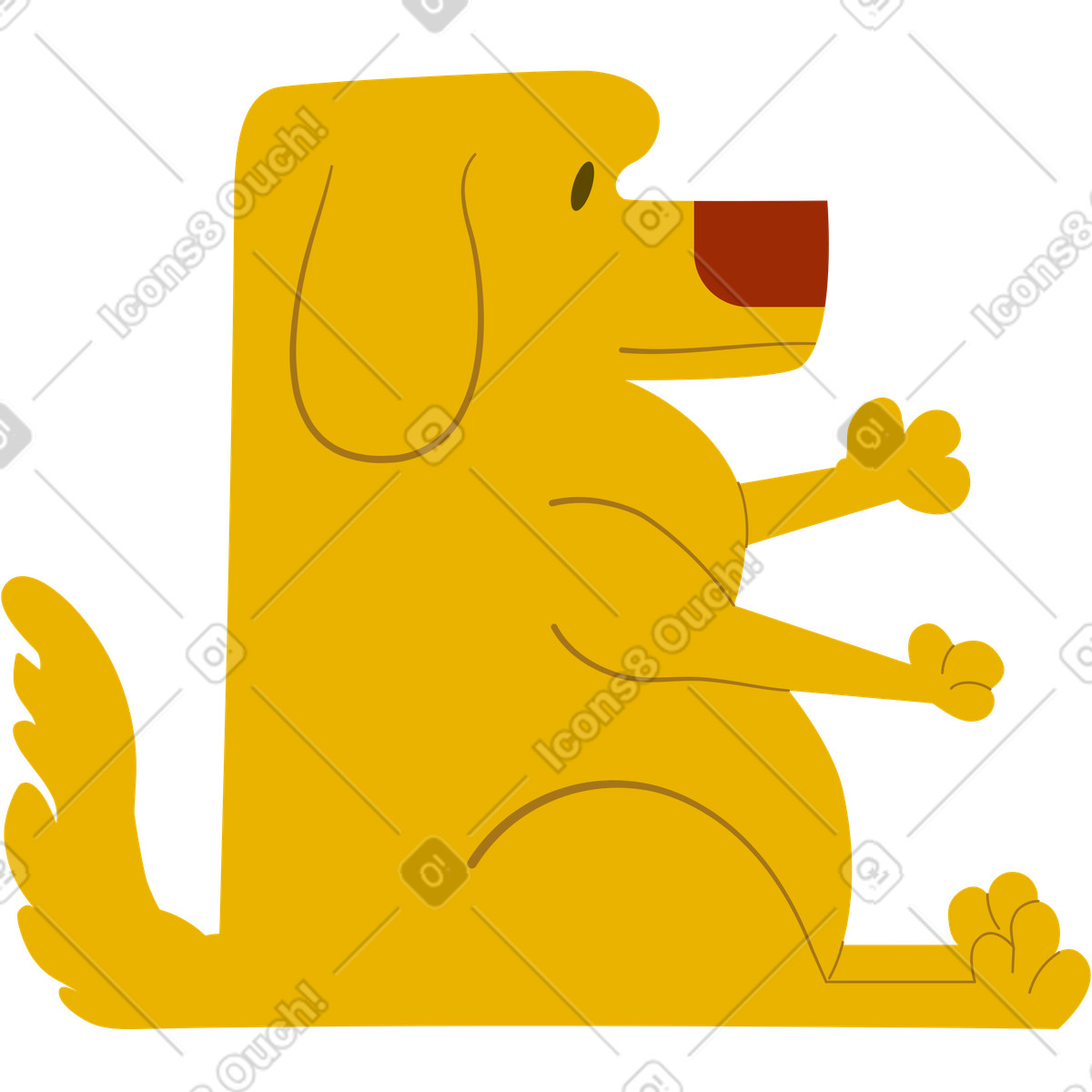 Black Labrador retriever with collar, friendly illustration clipart artwork
