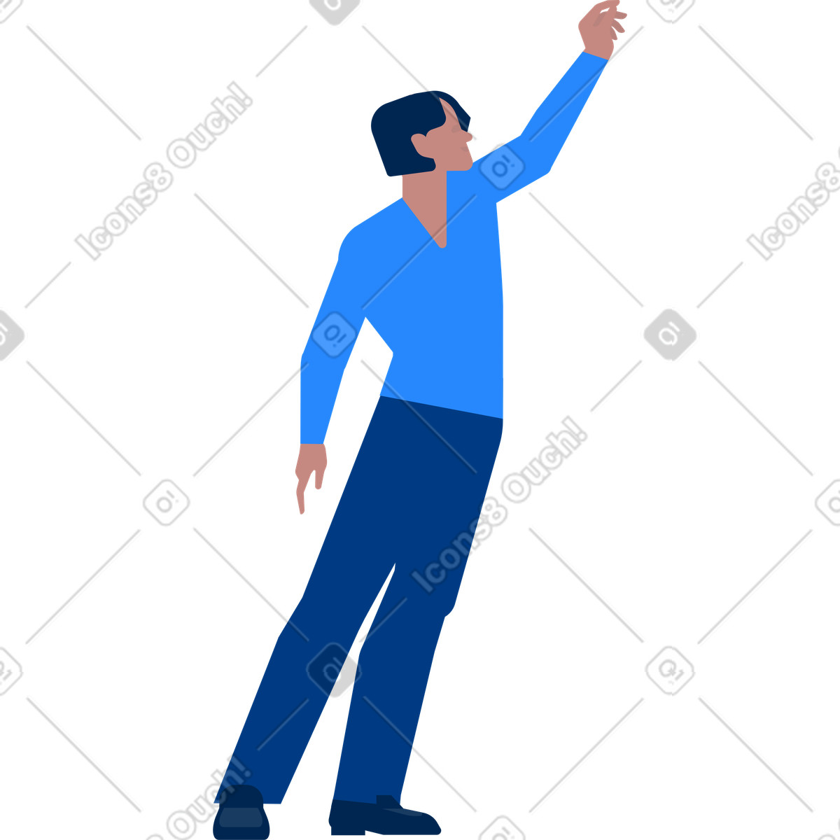 下载 Urban 风格的 举起手的男人 插画，支持 PNG、SVG 格式