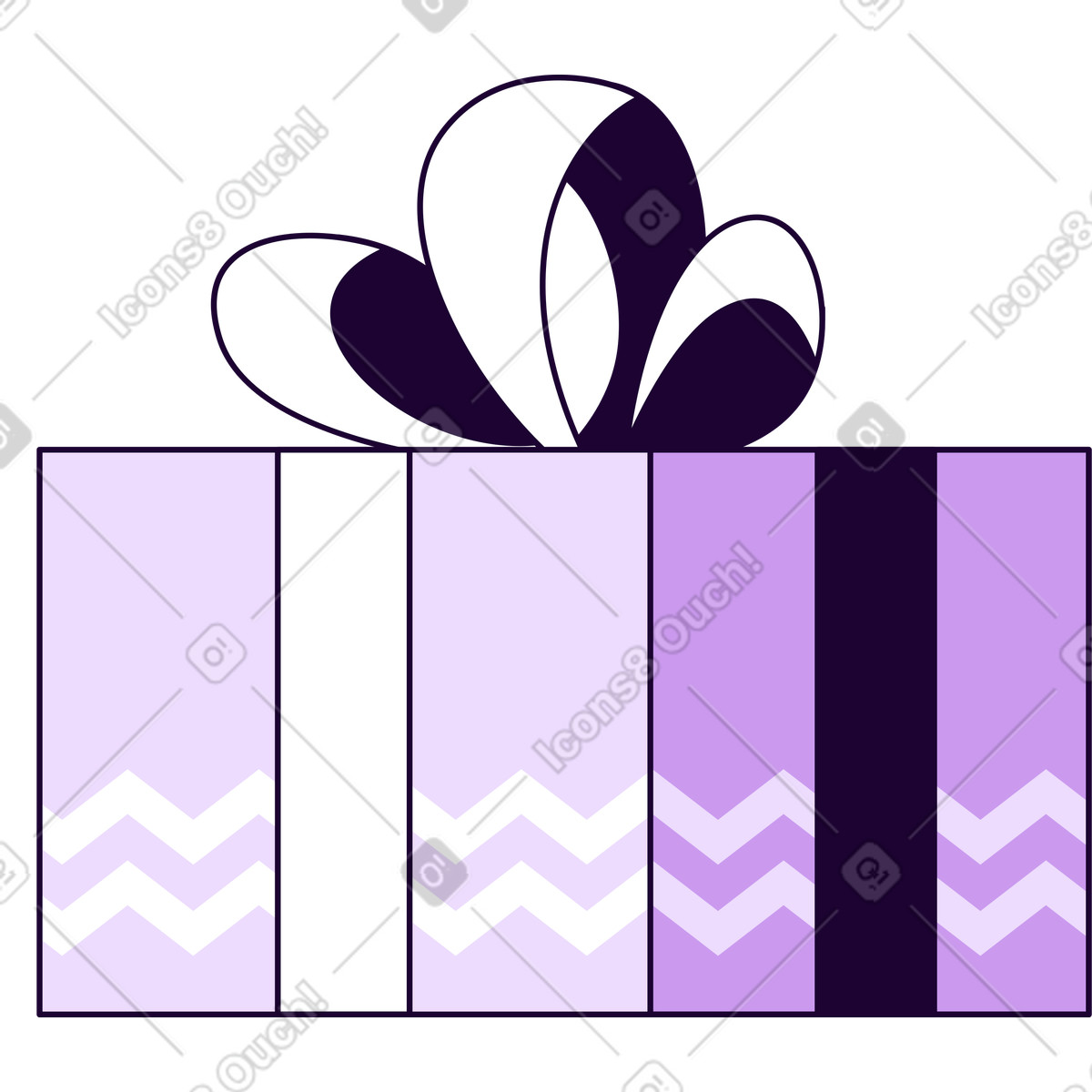 Confezione regalo con fiocco illustrazione in stile Martina scarica in PNG, SVG
