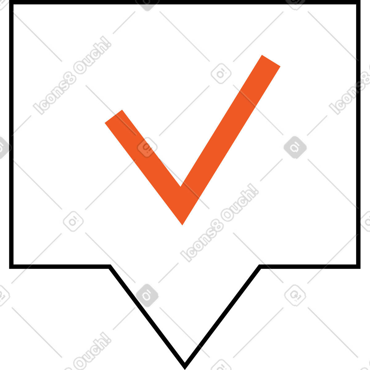 Bubble with check mark-Illustration im Tiny-Stil als Download in PNG, SVG