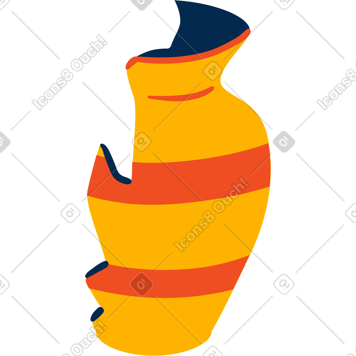 Flame 스타일의 깨진 꽃병 일러스트레이션 PNG, SVG 다운로드