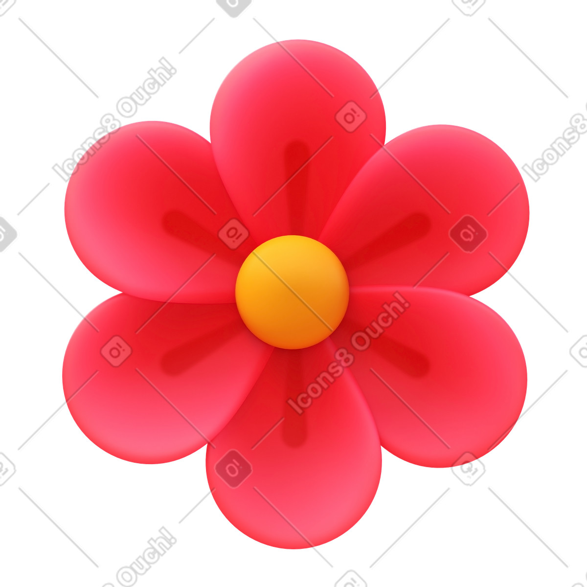Pinke blume-Illustration im 3D Fluency-Stil als Download in PNG, SVG