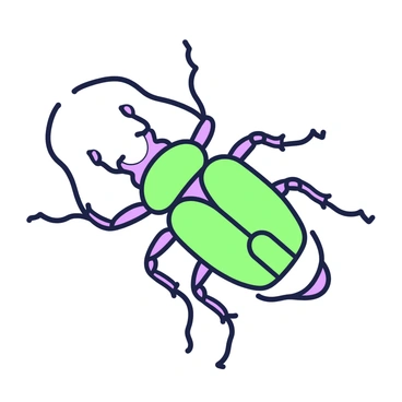 An illustration of a beetle's exoskeleton is displayed prominently. The beetle is positioned in a way that showcases its intricate structure. The exoskeleton has a detailed texture, revealing layered segments and joints. Each section is highlighted, emphasizing the articulation points where the segments connect. The legs are extended, demonstrating the jointed movements. The overall composition captures the complexity of the beetle's anatomy, providing a clear view of its protective outer layer and internal structure.