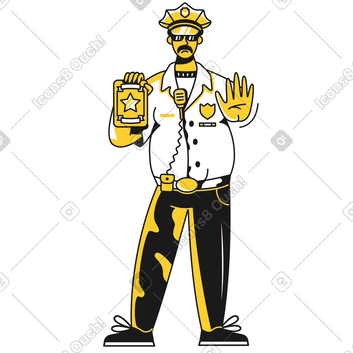 Ilustración Policía en estilo Taxi a descargar en PNG y SVG