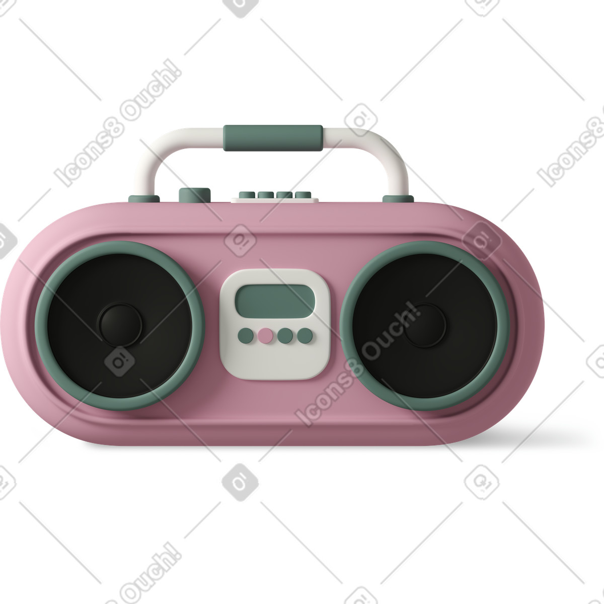 Pink CD player on ground illustration in 3D Casual life style download in PNG, SVG