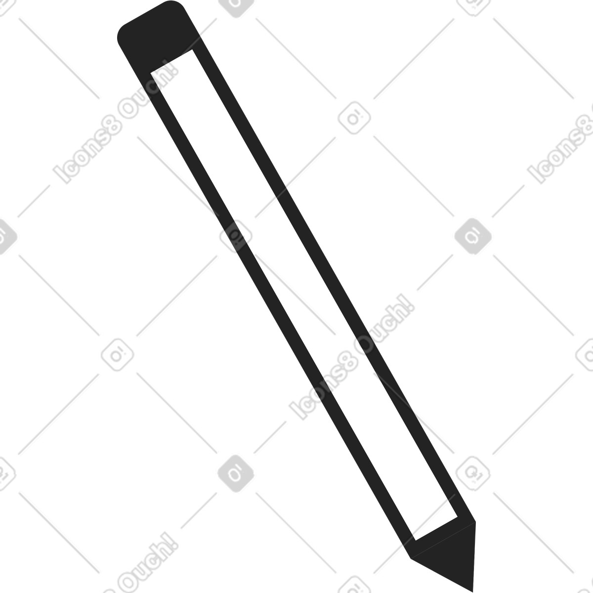 Bleistift aus holz-Illustration im Sammy Line-Stil als Download in PNG, SVG