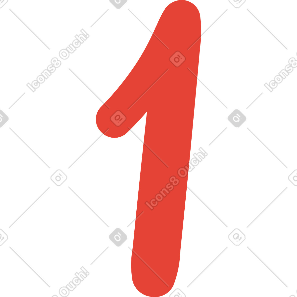 Иллюстрация Red 1 digit в стиле Surr — скачать в форматах PNG, SVG