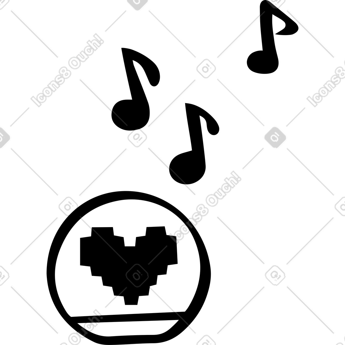 Illustration Haut-parleur intelligent avec notes de musique dans le style Journal à télécharger aux formats PNG, SVG