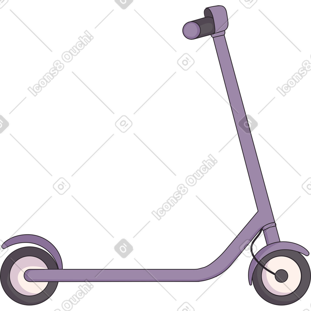 下载 Eastwood 风格的 Gray two wheel electric scooter 插画，支持 PNG、SVG 格式