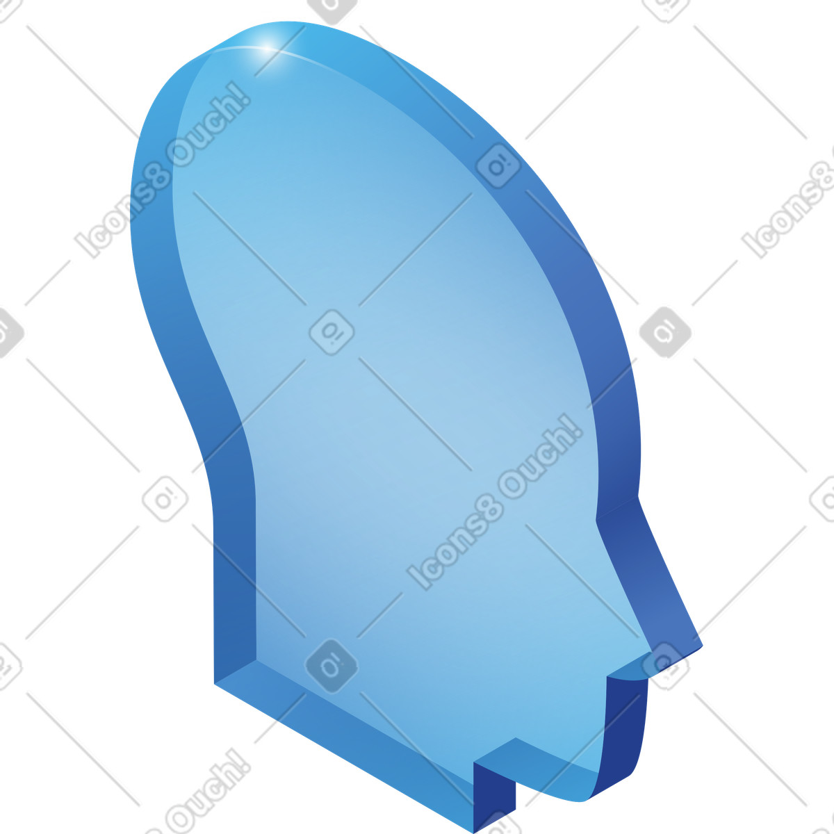 Kopf einer person-Illustration im Quantum-Stil als Download in PNG, SVG