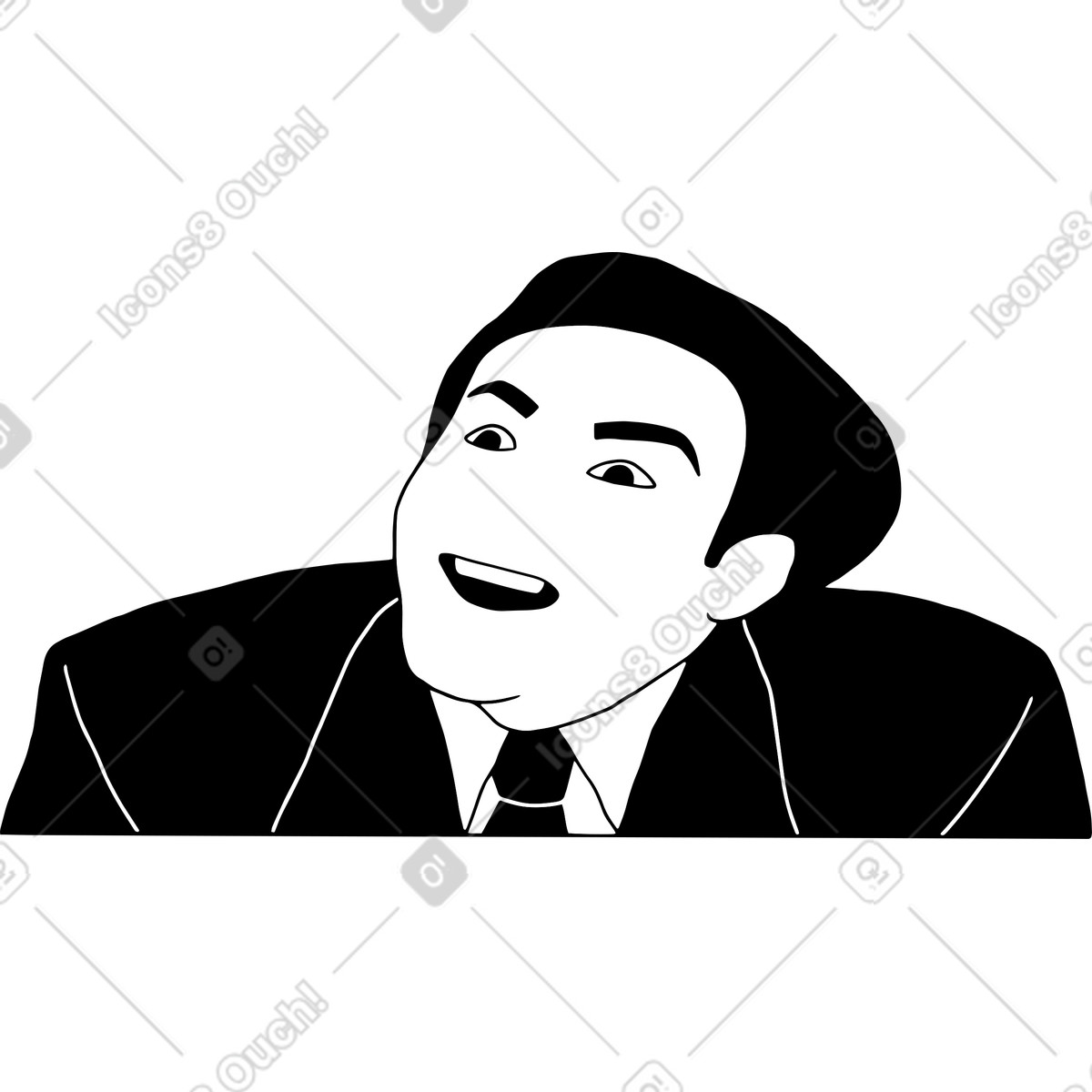 Illustration Homme surpris en costume dans le style Dudes à télécharger aux formats PNG, SVG